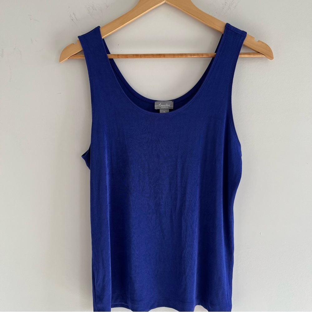 Chico’s Travelers Women’s Tank Blue Career Top No Iron